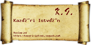 Kazári István névjegykártya